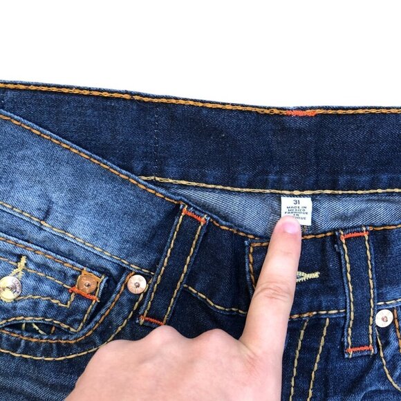 Vintage True Religion Jeans Size 31 SKINNY BIG T Blue - Picture 6 of 6
